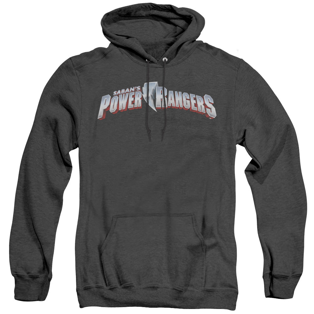 Power Rangers - New Logo - Adult Heather Hoodie - Black