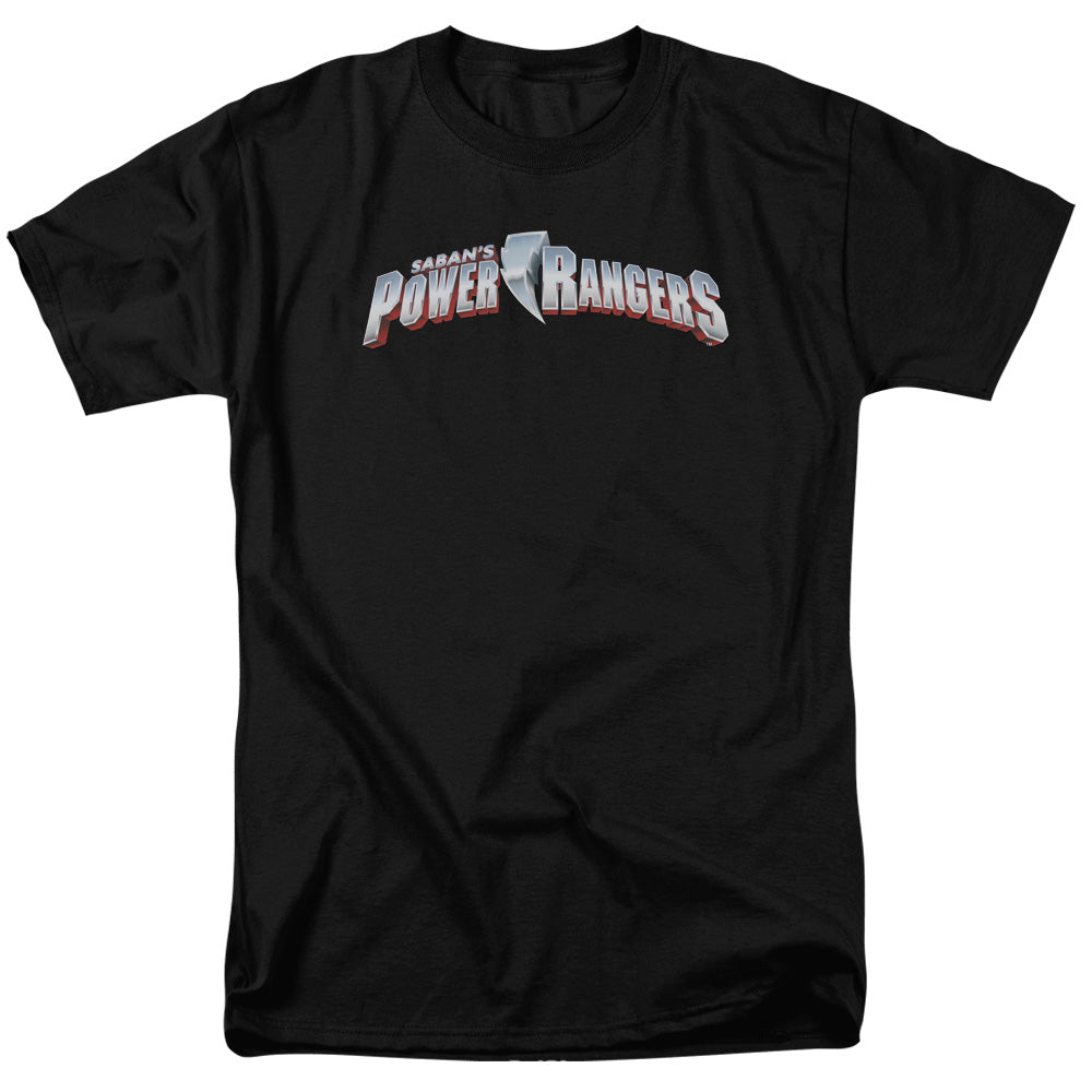 Power Rangers - New Logo - Short Sleeve Adult 18/1 - Black T-shirt