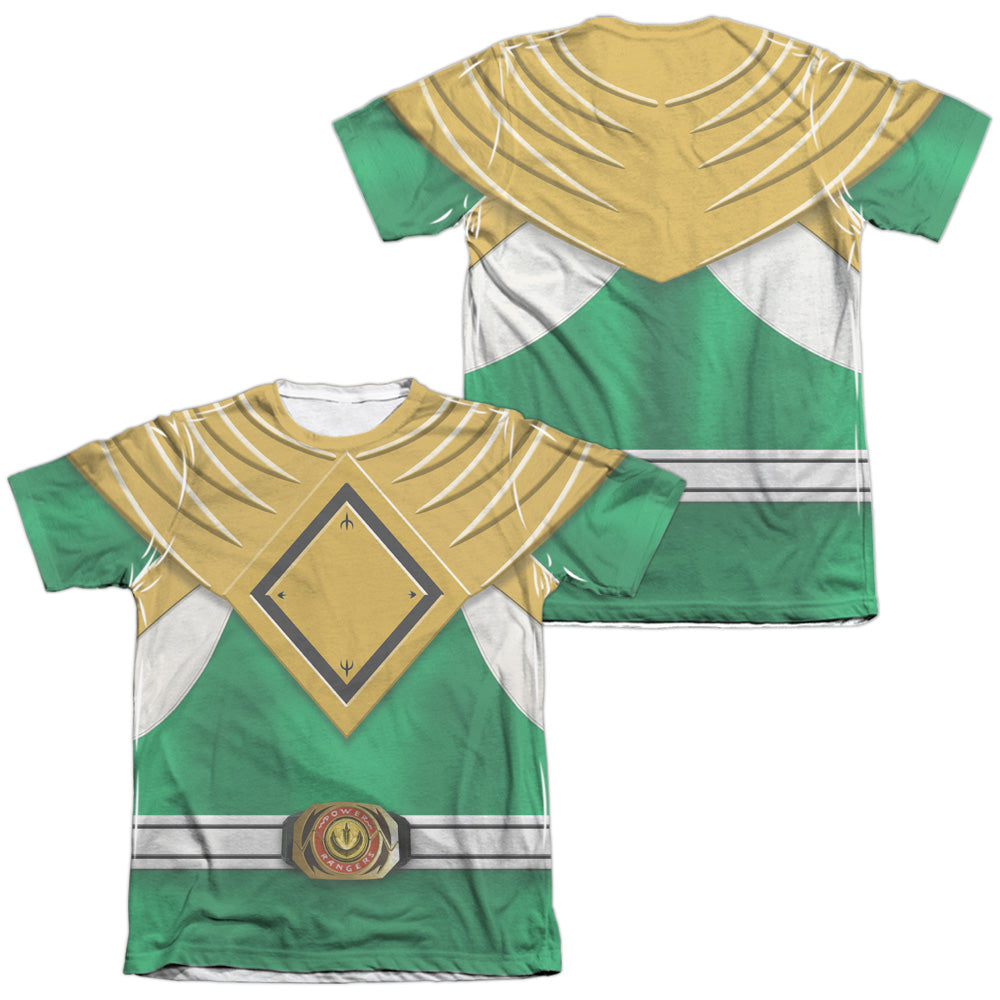 Power Rangers - Green Ranger (Front/back Print) - Adult Poly/cotton Short Sleeve Tee - White T-shirt