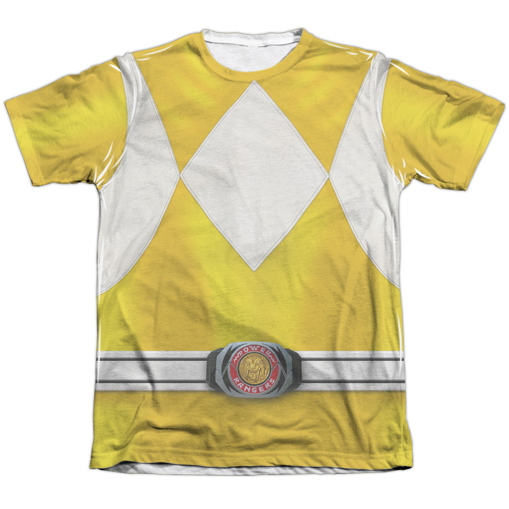 Power Rangers - Yellow Ranger - Adult Poly/cotton Short Sleeve Tee - White T-shirt