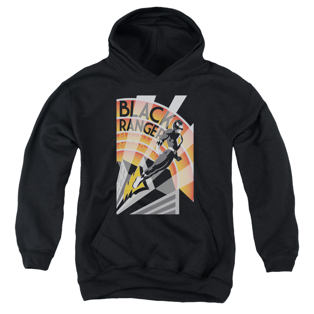 Power Rangers - Black Ranger Deco - Youth Pull-over Hoodie - Black
