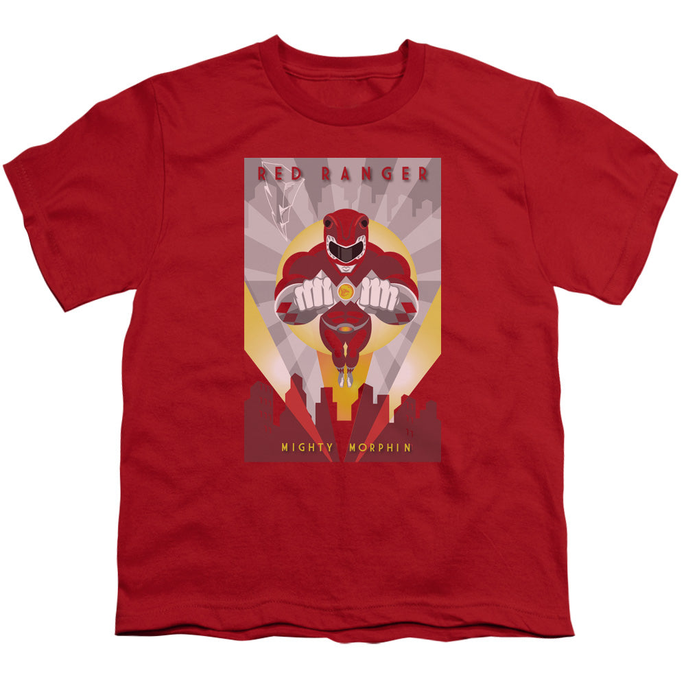 Power Rangers - Red Deco - Short Sleeve Youth 18/1 - Red T-shirt
