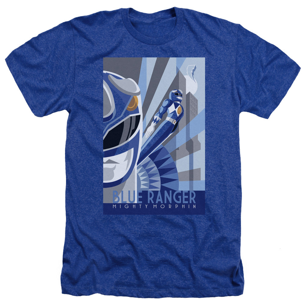 Power Rangers - Blue Ranger Deco - Adult Heather - Royal Blue