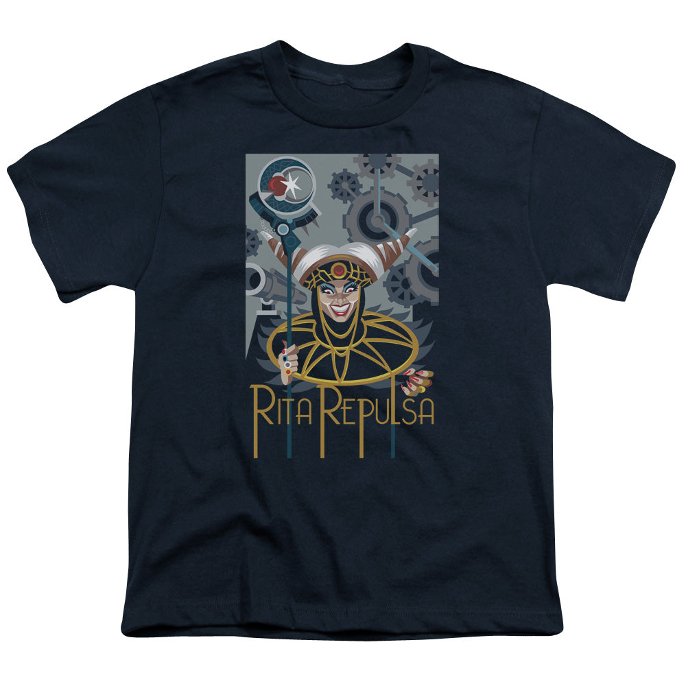 Power Rangers - Rita Deco - Short Sleeve Youth 18/1 - Navy T-shirt