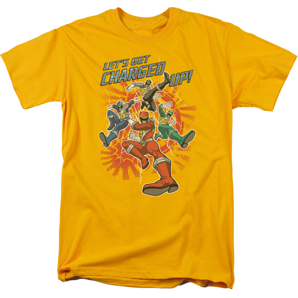 Power Rangers - Charged Up - Short Sleeve Adult 18/1 - Gold T-shirt