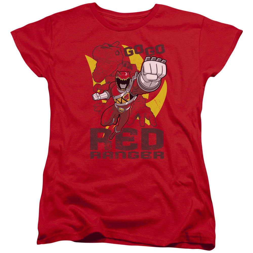 Power Rangers - Go Red - Short Sleeve Womens Tee - Red T-shirt