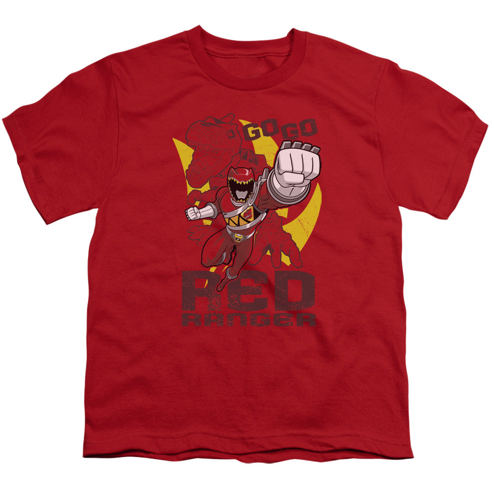 Power Rangers - Go Red - Short Sleeve Youth 18/1 - Red T-shirt
