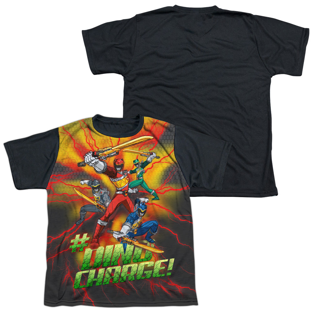 Power Rangers - Hashtag - Short Sleeve Youth White Front Black Back - White T-shirt