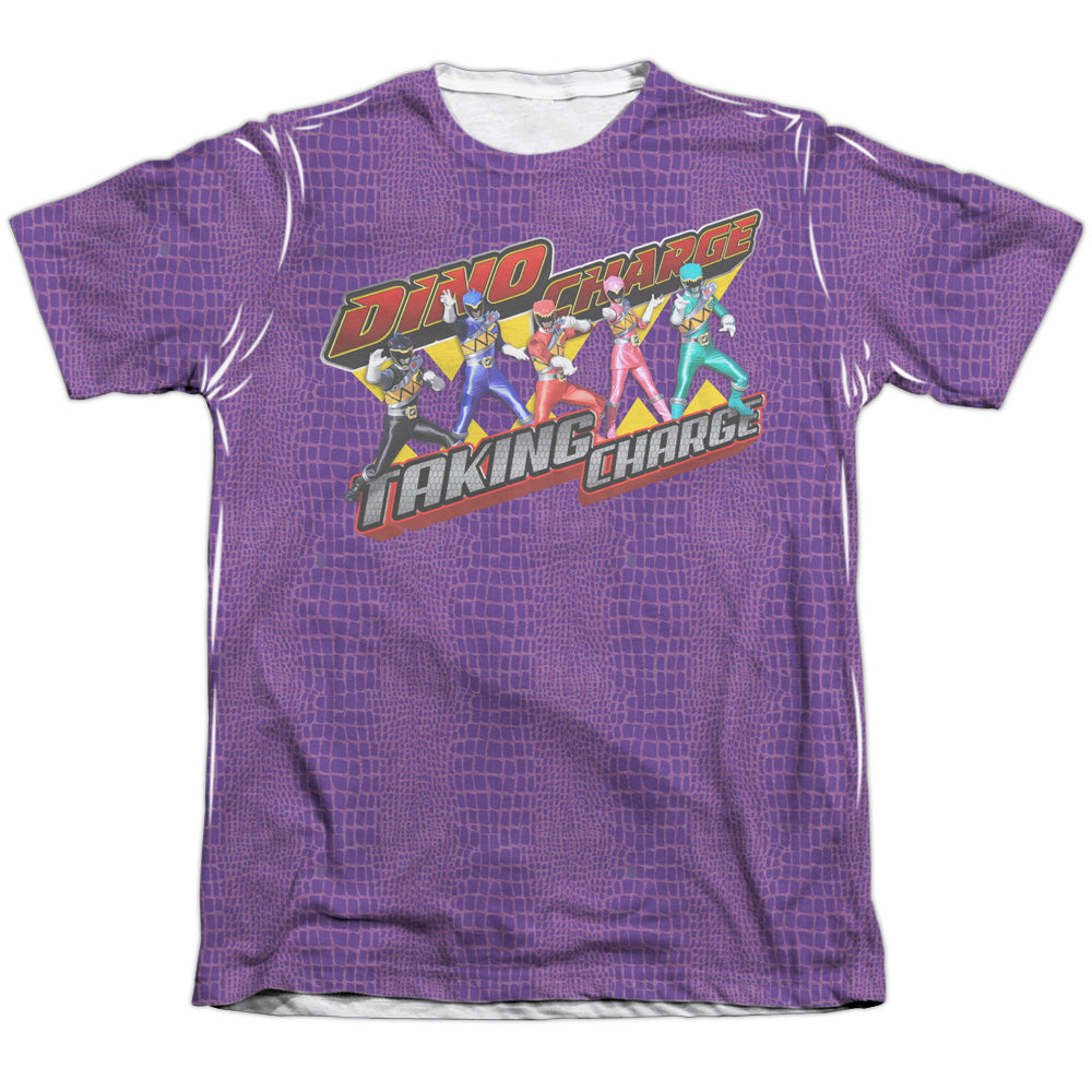 Power Rangers - Taking Charge - Adult Poly/cotton Short Sleeve Tee - White T-shirt