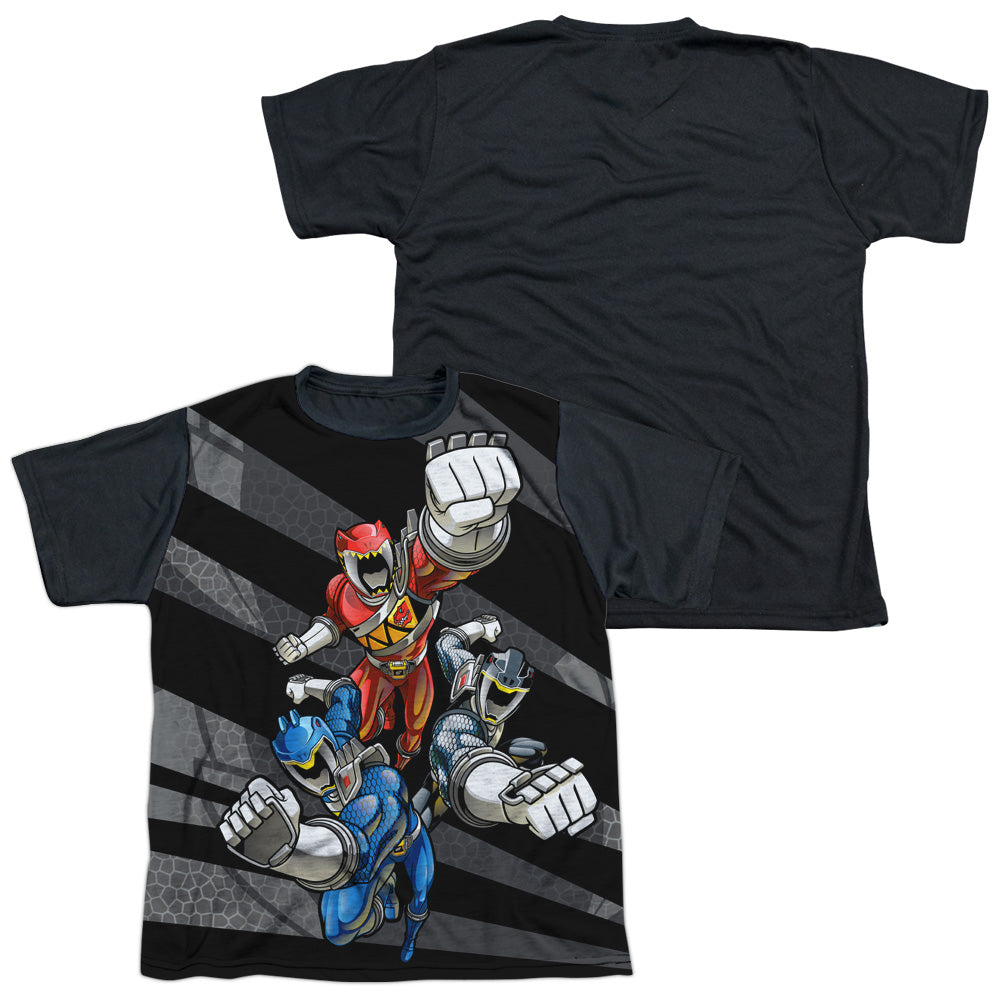 Power Rangers - Lets Bolt - Short Sleeve Youth White Front Black Back - White T-shirt