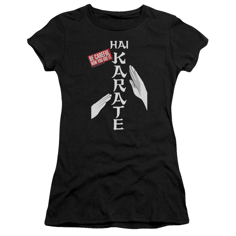 Hai Karate - Be Careful - Short Sleeve Junior Sheer - Black T-shirt