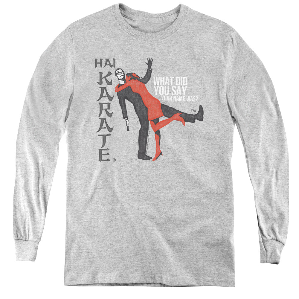 Hai Karate - Name - Youth Long Sleeve Tee - Athletic Heather