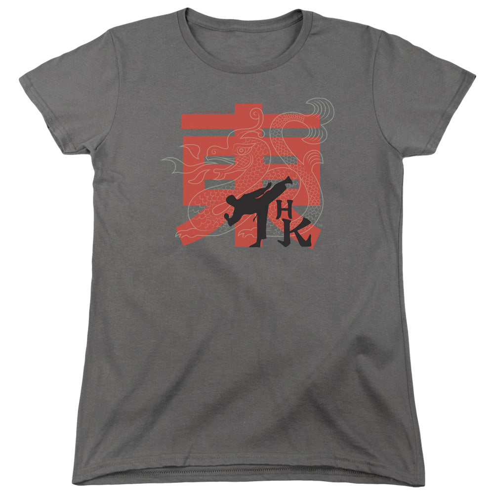 Hai Karate - Hk Kick - Short Sleeve Womens Tee - Charcoal T-shirt