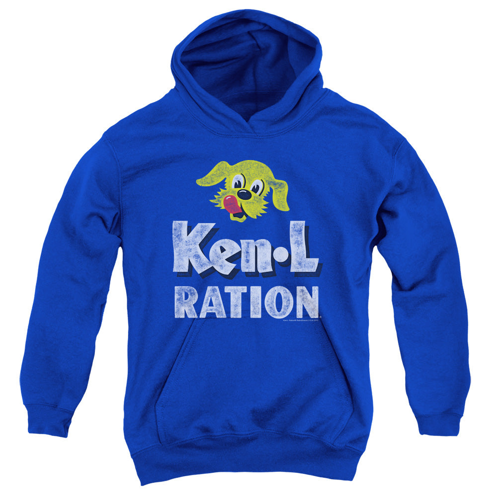 Ken L Ration - Distressed Logo - Youth Pull-over Hoodie - Royal