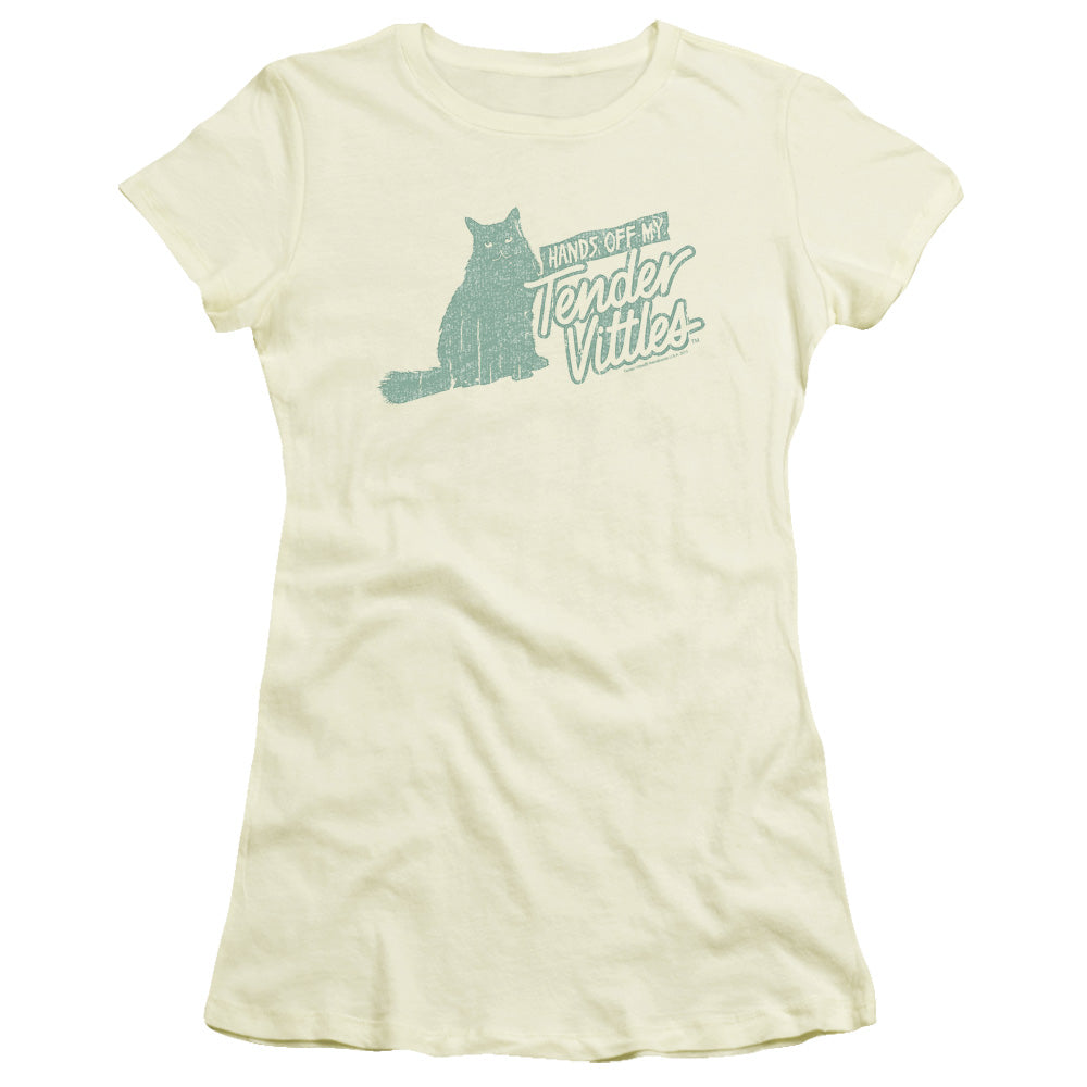 Tender Vittles - Hands Off - Short Sleeve Junior Sheer - Cream T-shirt