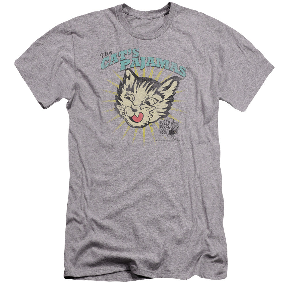 Puss N Boots - Cats Pajamas-premuim Canvas Adult Slim Fit 30/1 - Athletic Heather
