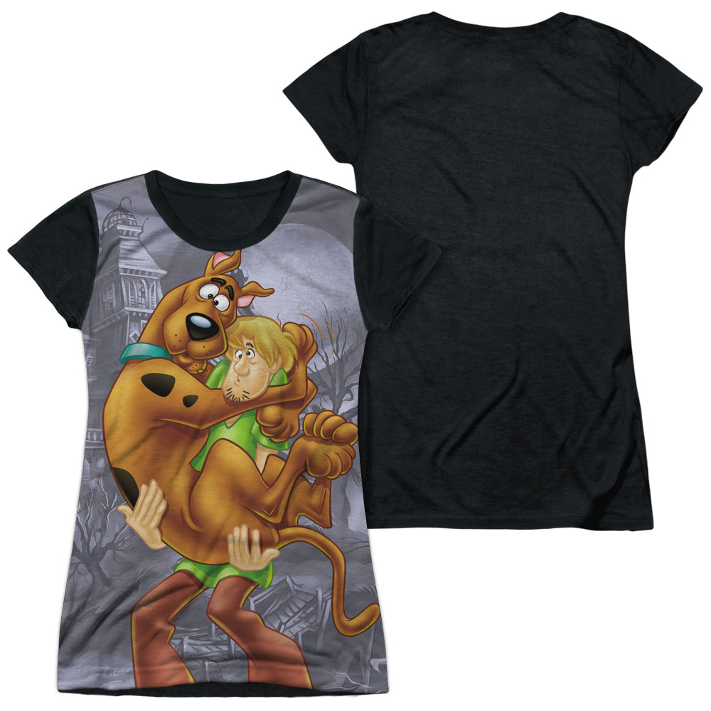 Scooby Doo - Scooby And Shaggy - Short Sleeve Junior Poly Black Back - White T-shirt