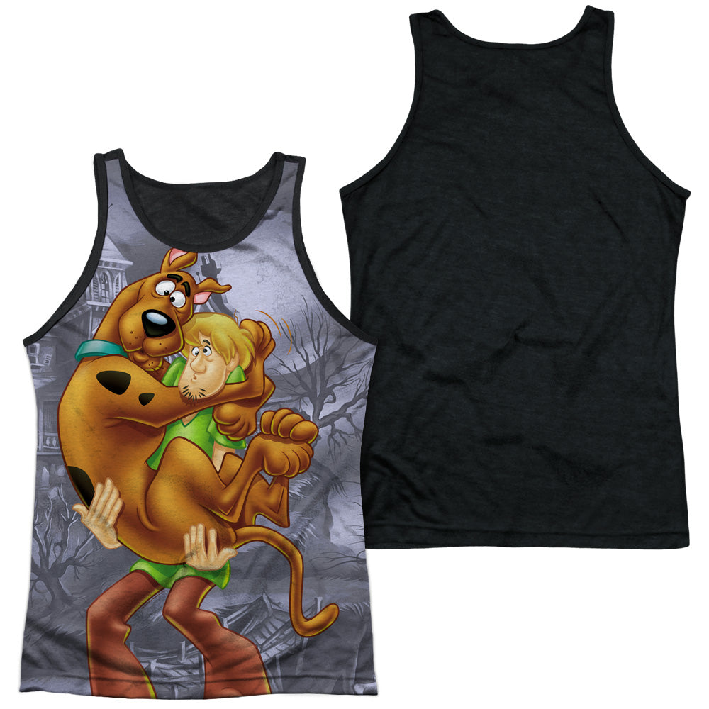 Scooby Doo - Scooby And Shaggy - Adult Poly Tank Top Black Back - White