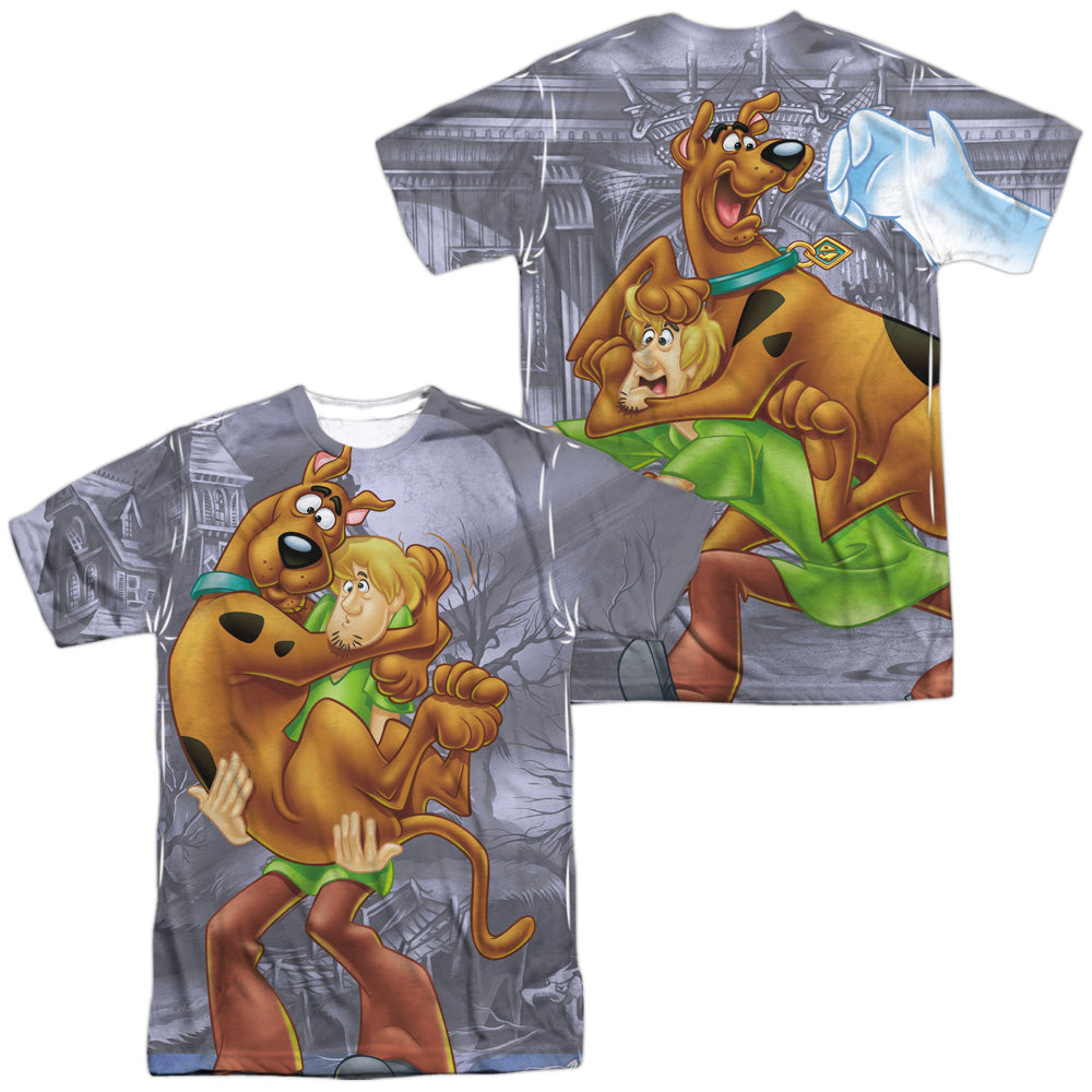 Scooby Doo - Scooby And Shaggy (Front/back Print) - Short Sleeve Adult Poly Crew - White T-shirt