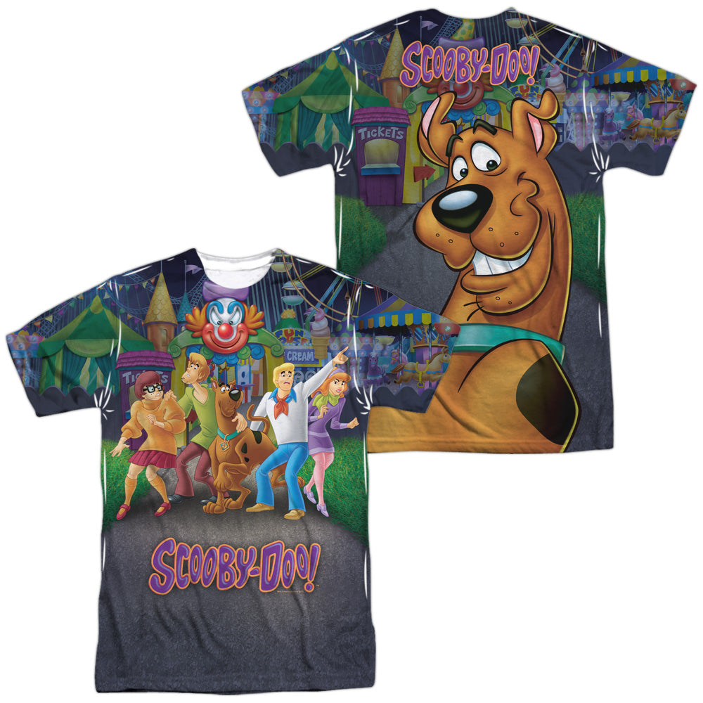 Scooby Doo - Amusement Park (Front/back Print) - Short Sleeve Adult Poly Crew - White T-shirt