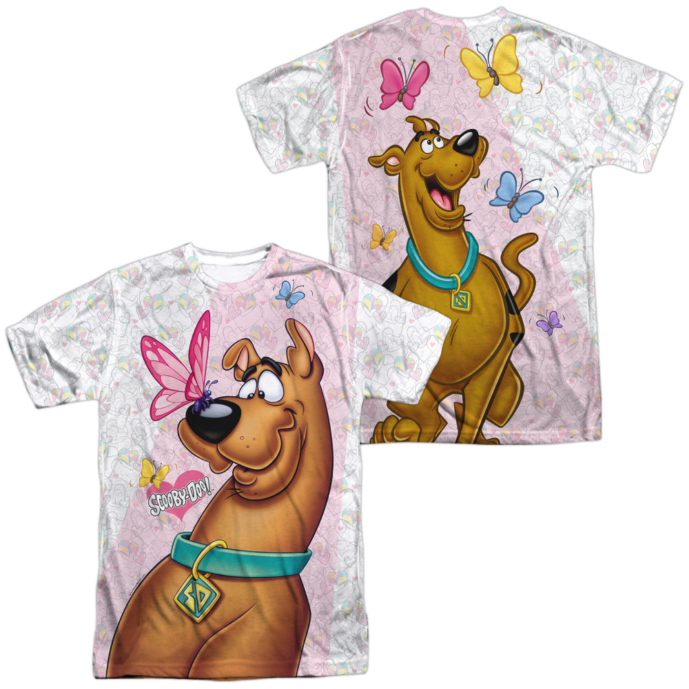 Scooby Doo - Butterfly (Front/back Print) - Short Sleeve Adult Poly Crew - White T-shirt