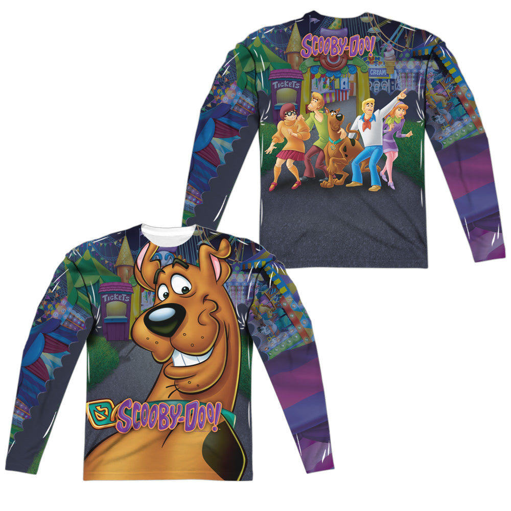 Scooby Doo - Big Dog (Front/back Print) - Long Sleeve Adult Poly Crew - White T-shirt