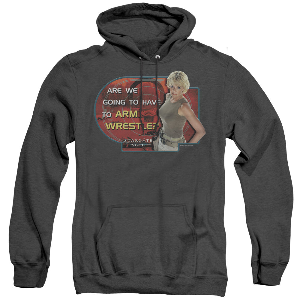 Sg1 - Arm Wrestle - Adult Heather Hoodie - Black