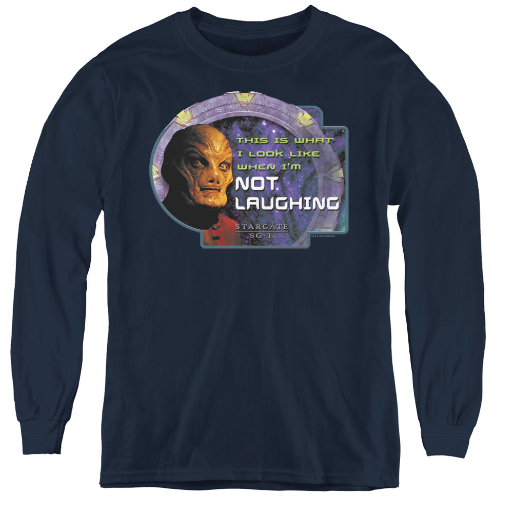 Sg1 Not Laughing - Youth Long Sleeve Tee - Navy