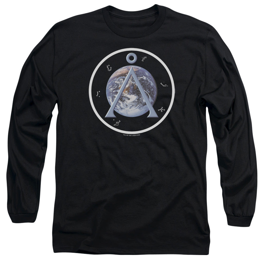 Sg1 - Earth Emblem - Long Sleeve Adult 18/1 - Black T-shirt
