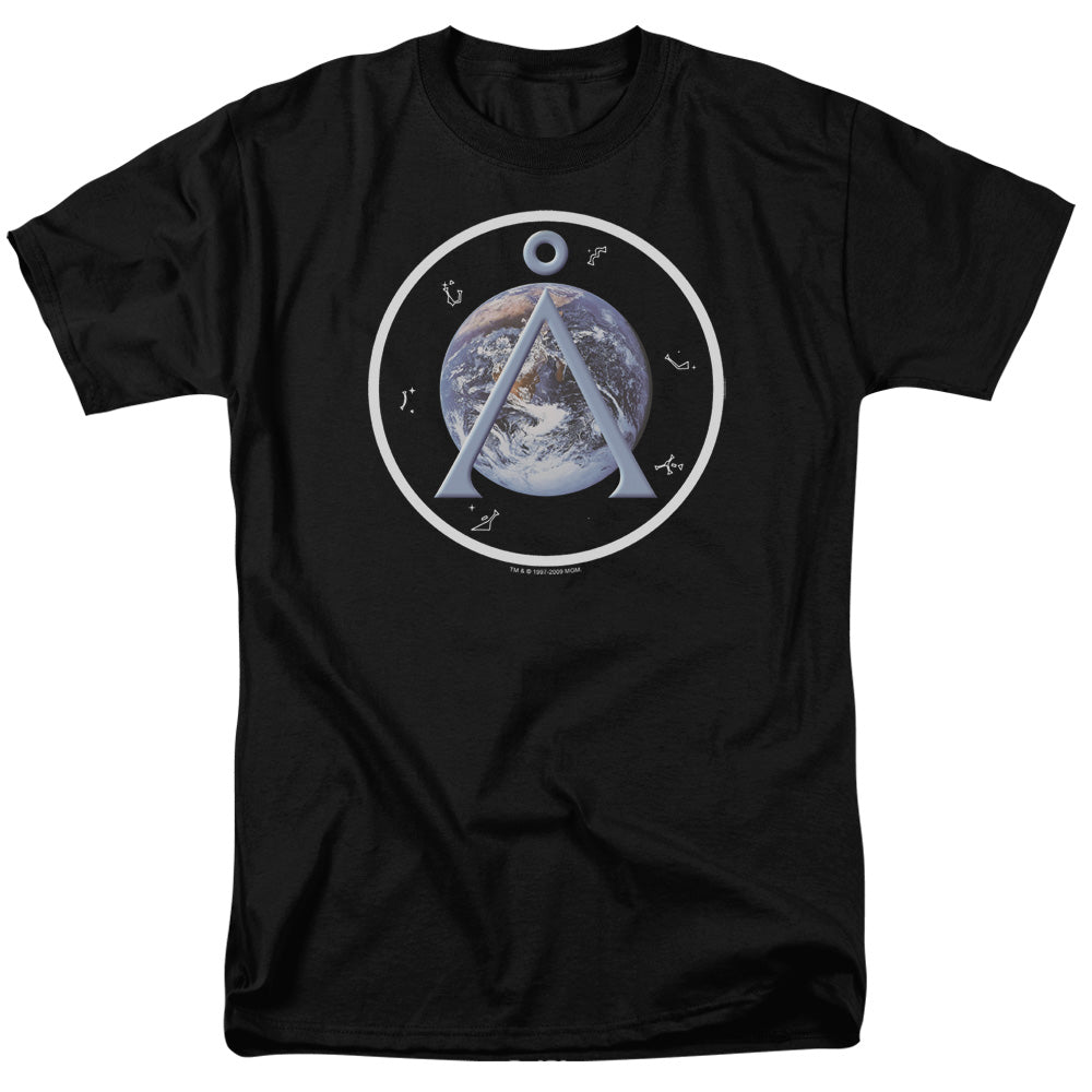 Sg1 - Earth Emblem - Short Sleeve Adult 18/1 - Black T-shirt