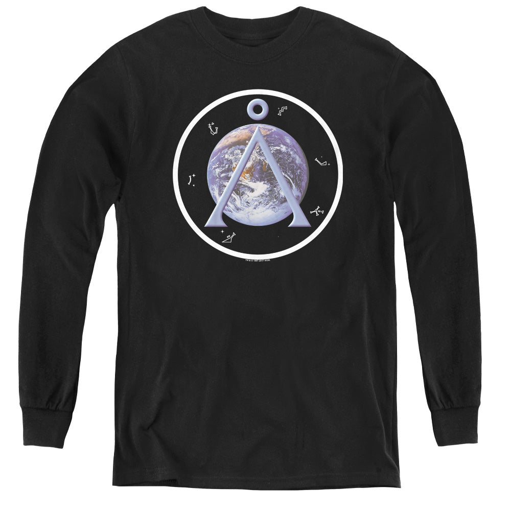 Sg1 - Earth Emblem - Youth Long Sleeve Tee - Black