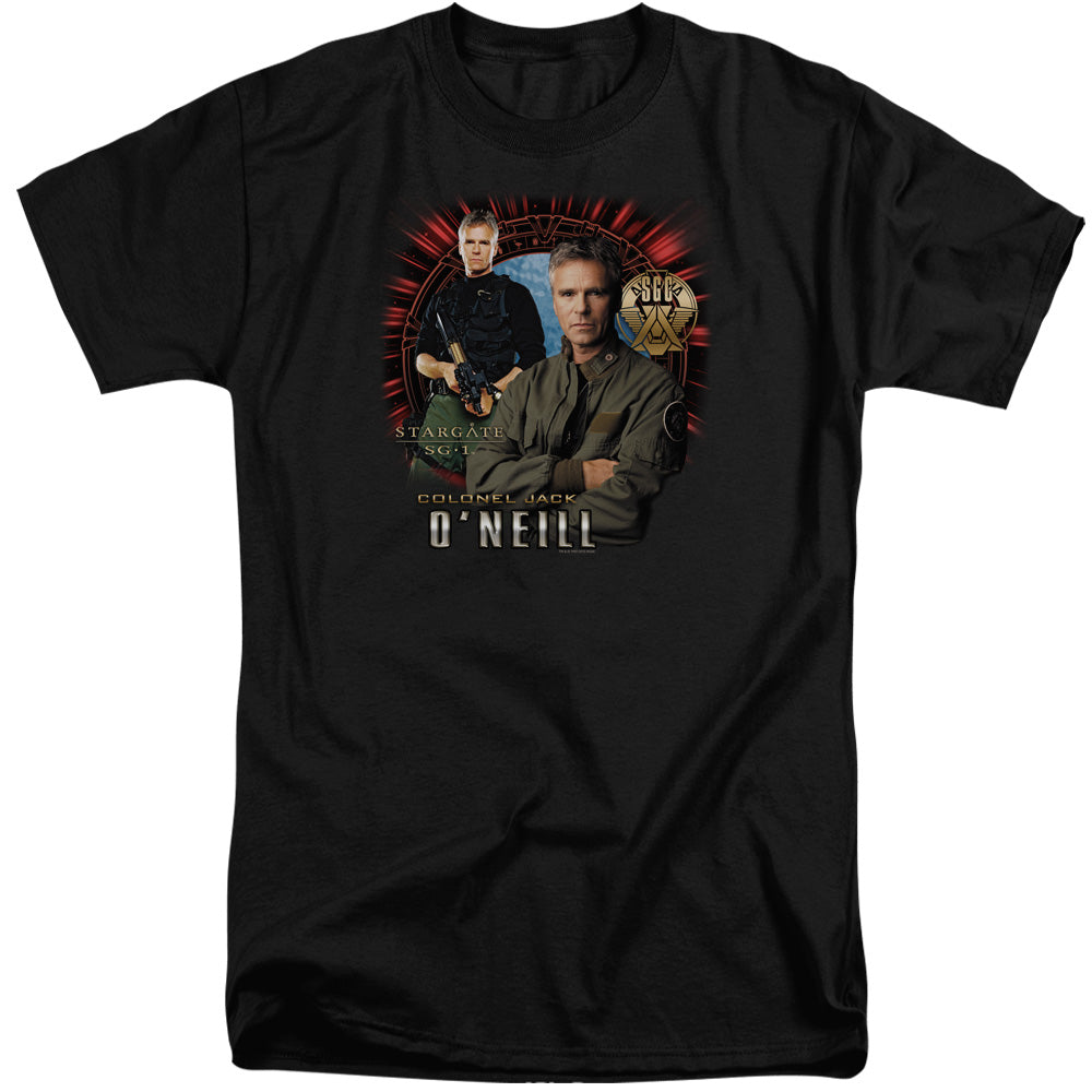 Sg1 - Jack Oneill - Short Sleeve Adult Tall - Black T-shirt