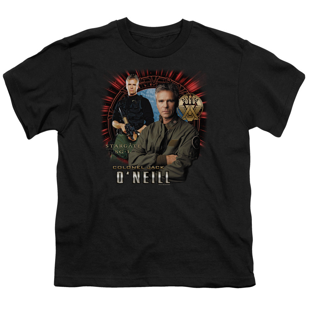 Sg1 - Jack Oneill - Short Sleeve Youth 18/1 - Black T-shirt