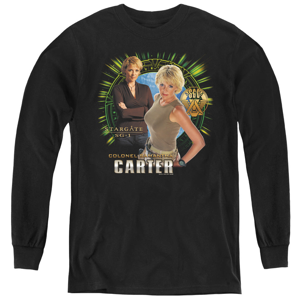 Sg1 - Samantha Carter - Youth Long Sleeve Tee - Black
