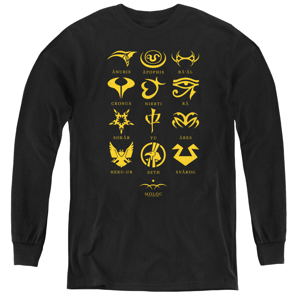 Sg1 Goauld Characters - Youth Long Sleeve Tee - Black