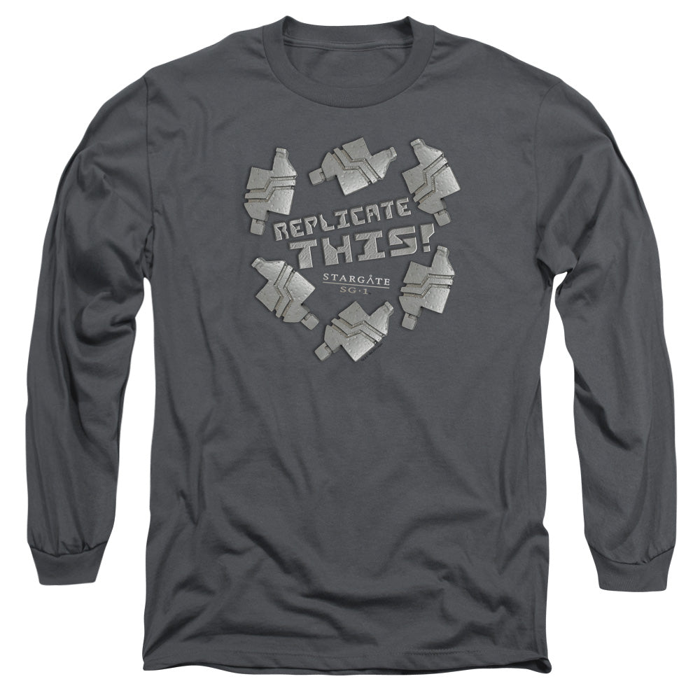 Sg1 - Replicate This - Long Sleeve Adult 18/1 - Charcoal T-shirt