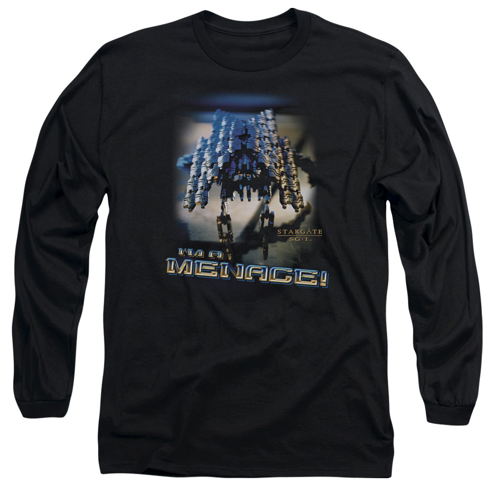 Sg1 - Menace - Long Sleeve Adult 18/1 - Black T-shirt
