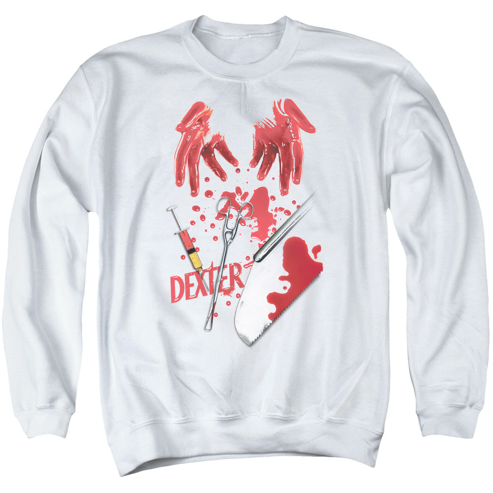 Dexter - Tools Of The Trade - Adult Crewneck Sweatshirt - White