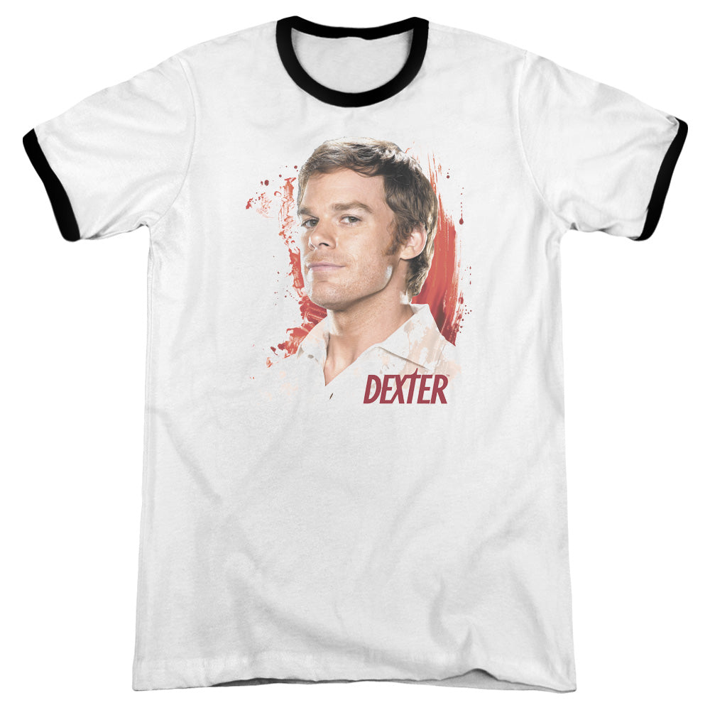 Dexter - Blood Splatter - Adult Ringer - White/black