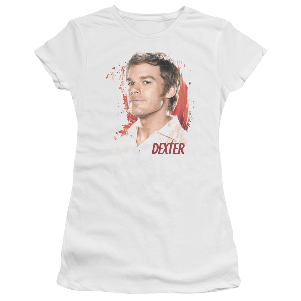 Dexter - Blood Splatter - Short Sleeve Junior Sheer - White T-shirt