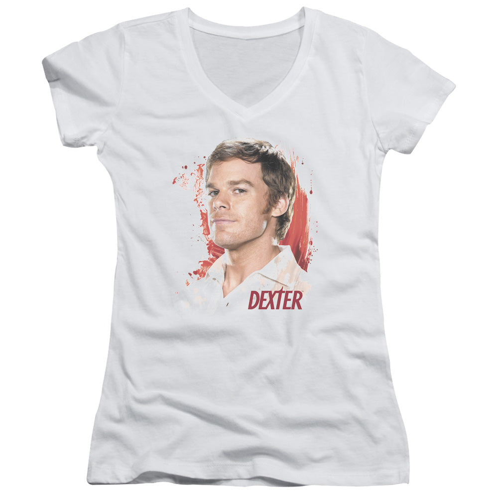 Dexter - Blood Splatter - Junior V-neck - White