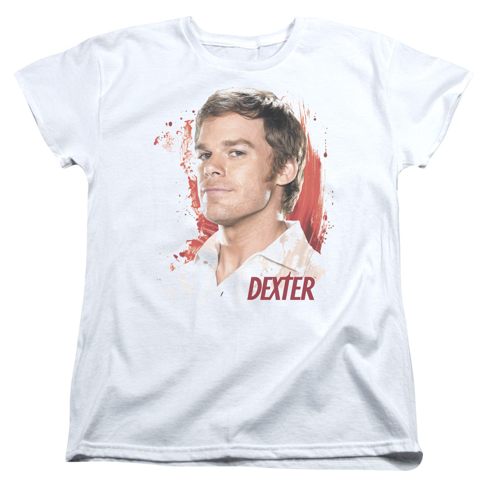 DEXTER BLOOD SPLATTER - S/S WOMENS TEE - WHITE T-Shirt