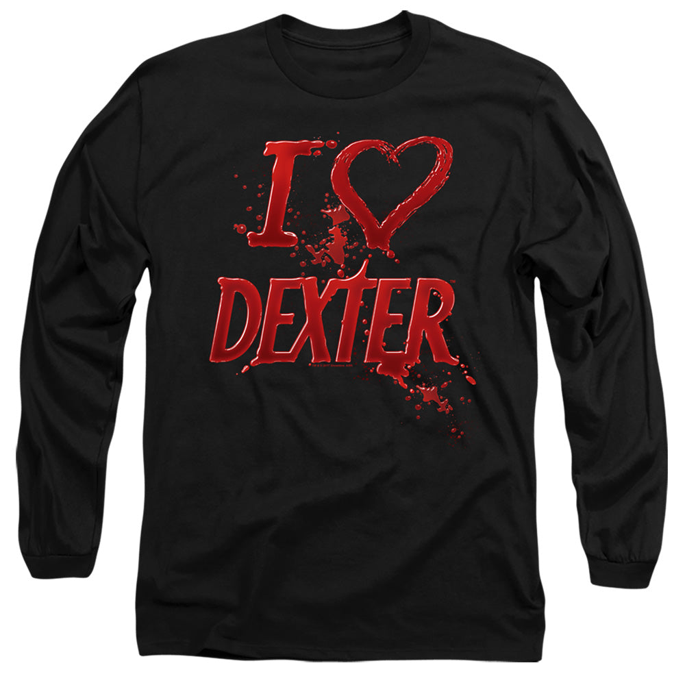 Dexter - I Heart Dexter - Long Sleeve Adult 18/1 - Black T-shirt
