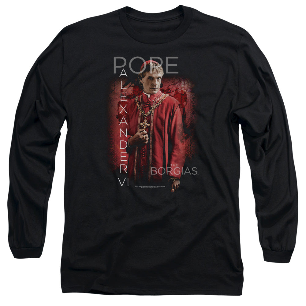 Borgias - Pope Alexander Vi - Long Sleeve Adult 18/1 - Black T-shirt
