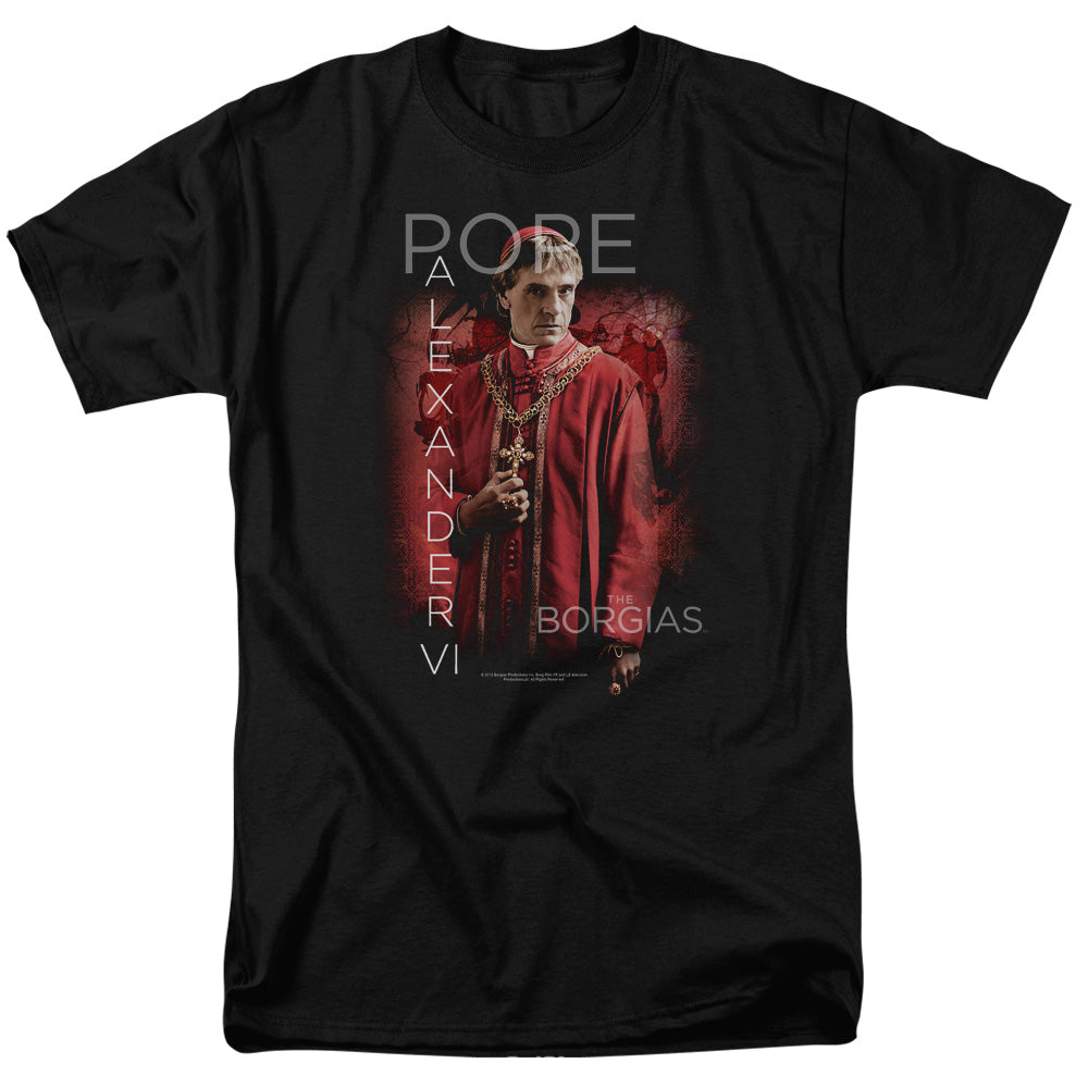 Borgias - Pope Alexander Vi - Short Sleeve Adult 18/1 - Black T-shirt