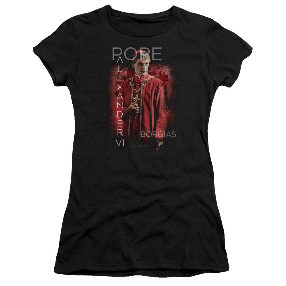 Borgias - Pope Alexander Vi - Short Sleeve Junior Sheer - Black T-shirt