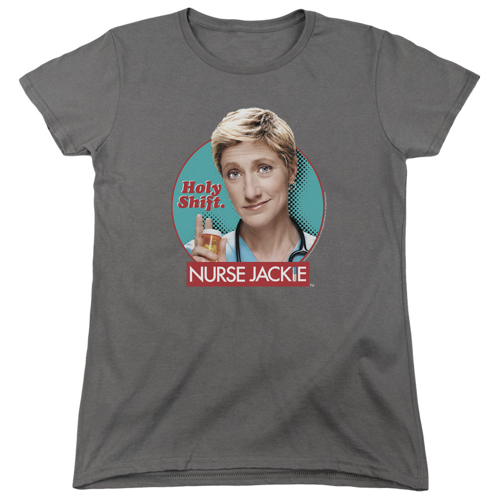 Nurse Jackie - Holy Shift - Short Sleeve Womens Tee - Charcoal T-shirt