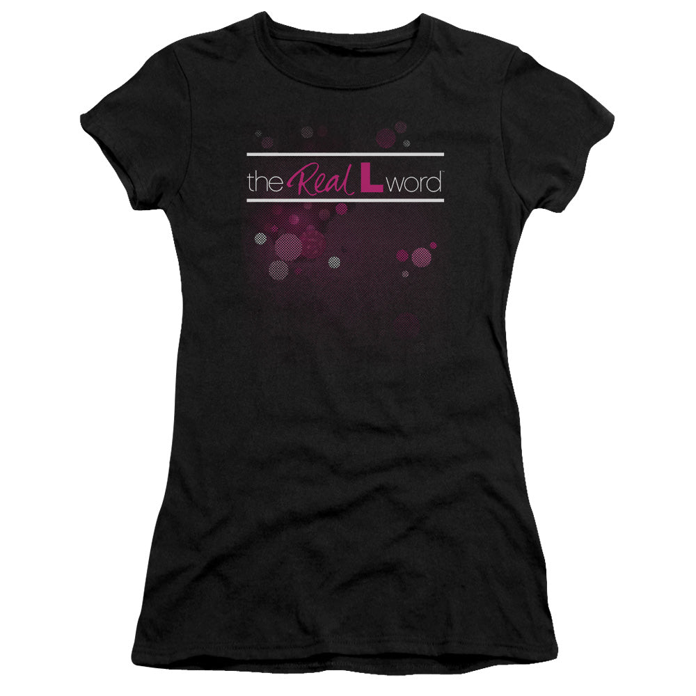 Real L Word - Flashy Logo - Short Sleeve Junior Sheer - Black T-shirt