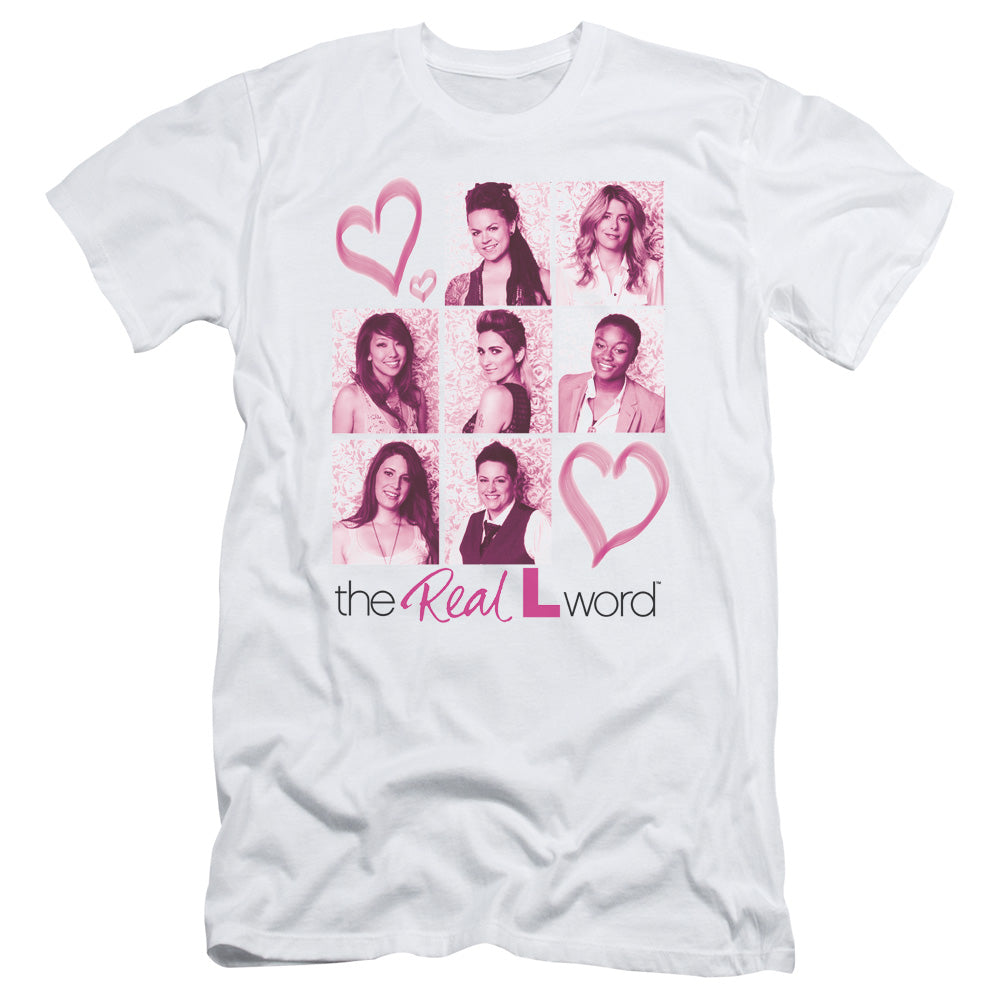 Real L Word - Hearts - Short Sleeve Adult 30/1 - White T-shirt