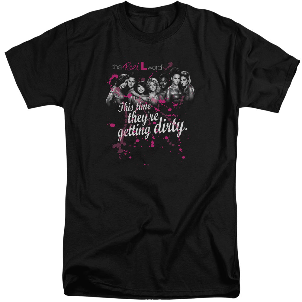 The Real L Word - Dirty - Short Sleeve Adult Tall - Black T-shirt